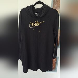 Nike Black and Gold Signature Sweatshirt Dress